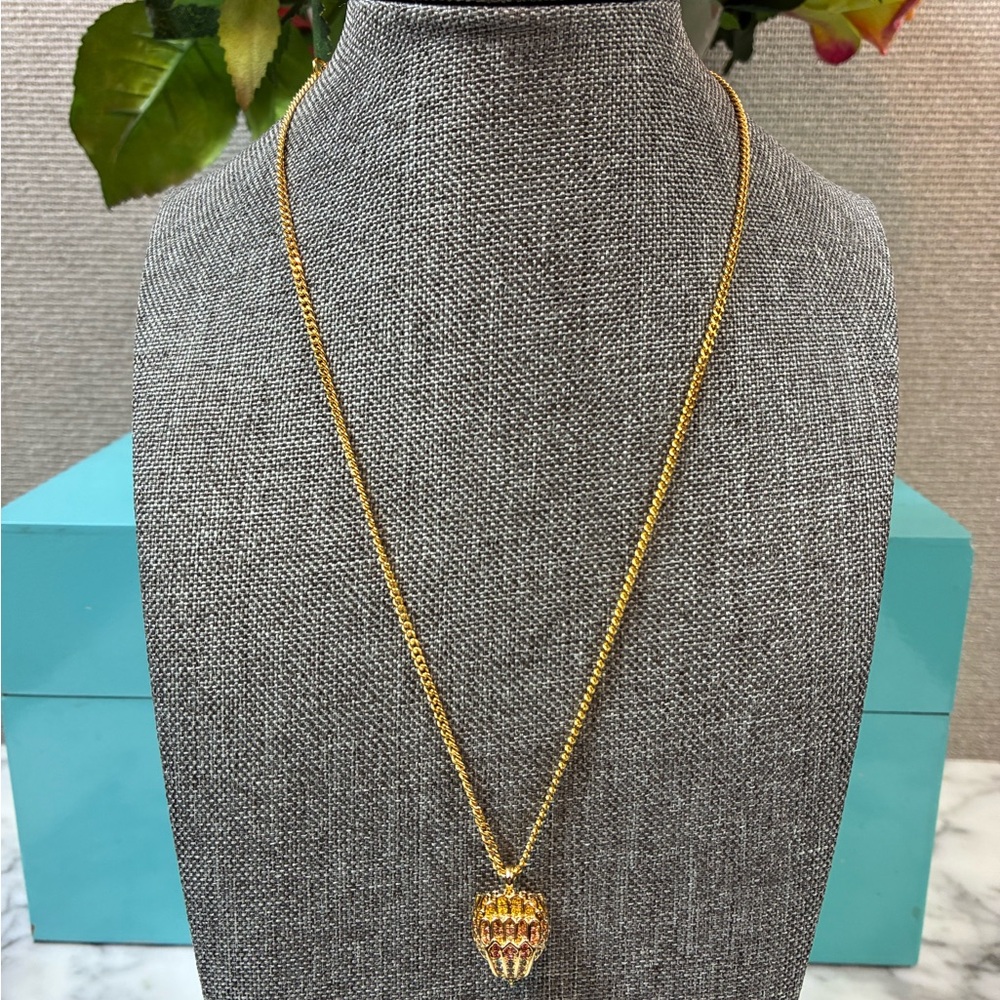 Kurt Geiger London Gold Plated Rainbow Pave Crystals Eagle Head NWT Necklace - Picture 4 of 9